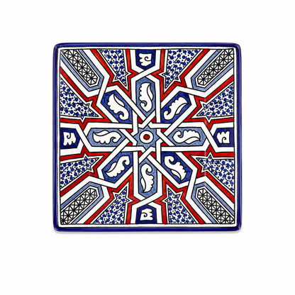 Moroccan Andalusian Handcrafted Mosaic Ceramic Serving Plate - M12