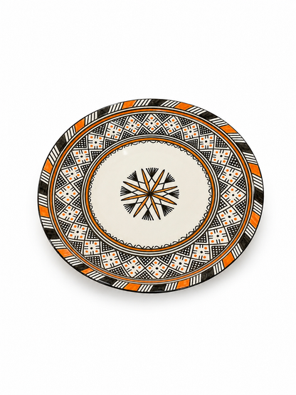 Moroccan Mosaic Ceramic Serving Plate–Handcrafted Decorative Tableware & Display Dish 26cm - M15 (02)
