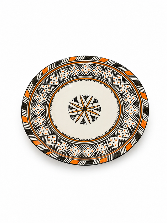 Moroccan Mosaic Ceramic Serving Plate–Handcrafted Decorative Tableware & Display Dish 26cm - M15 (02)