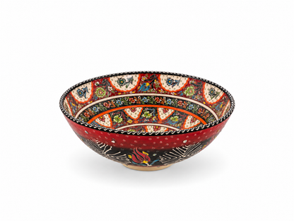 Crimson Mosaic Artisan Ceramic Handcrafted Bowl - Z122