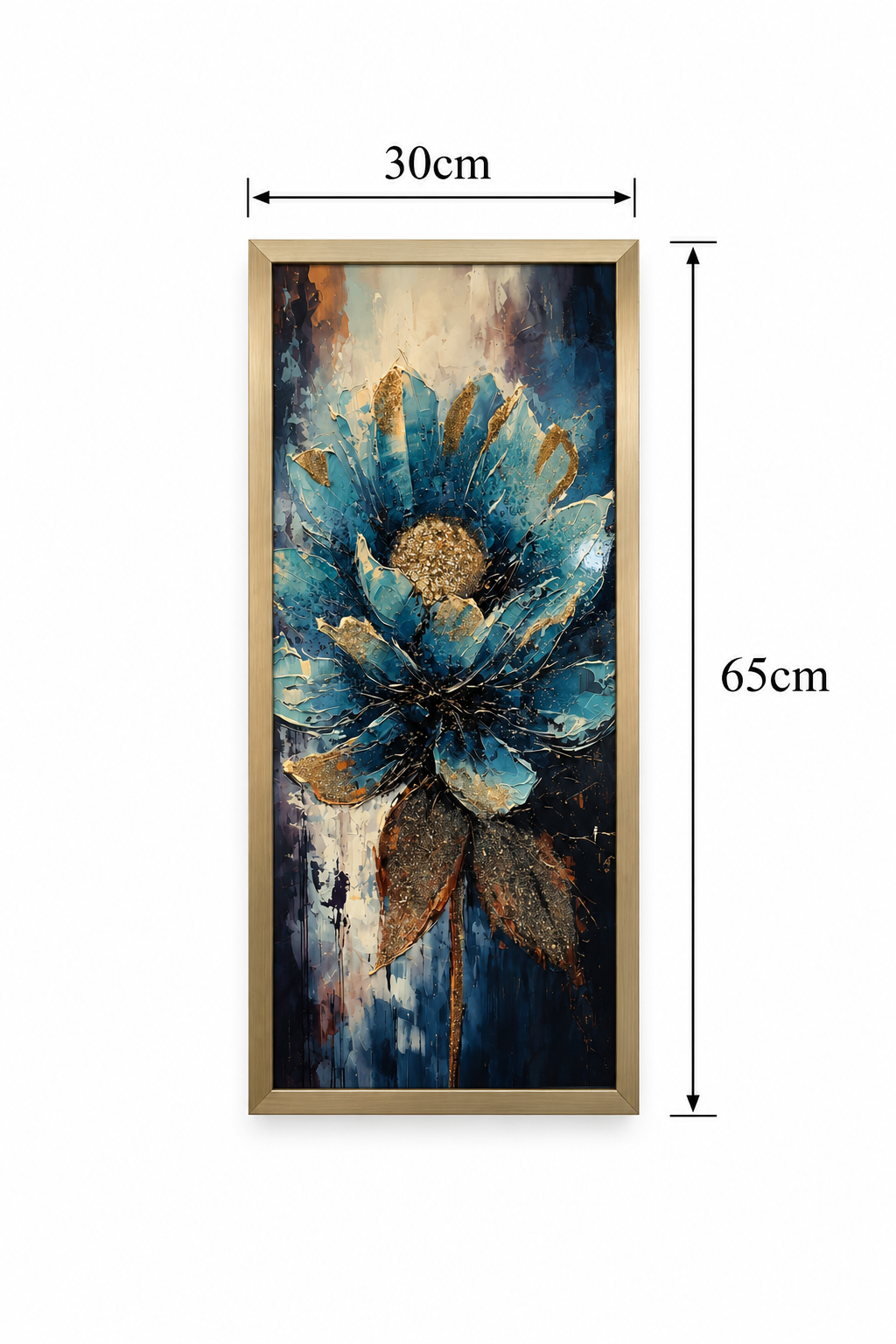 Mystic Lagoon Bloom Decorative Wall Art Frame - (30x65x30cm)