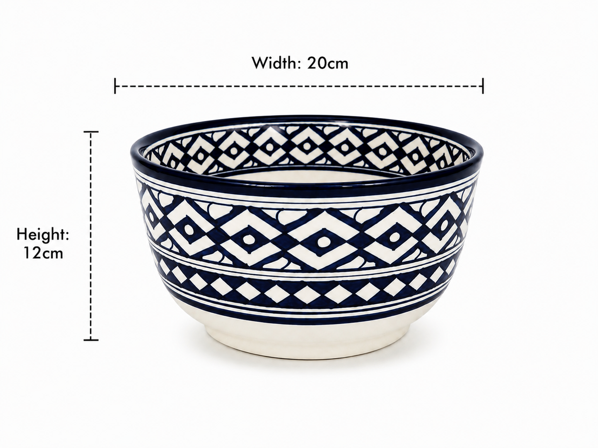 Traditional Hand-Painted Ceramic Bowl Artisan Decorative Serving Dish - M1 (11)