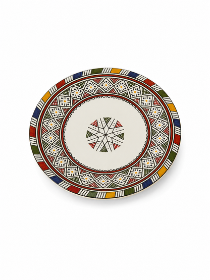 Moroccan Mosaic Ceramic Serving Plate–Handcrafted Decorative Tableware & Display Dish 26cm - M15 (02)