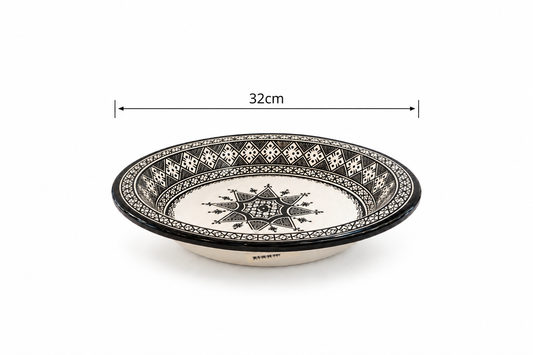 Mediterranean Heritage Moroccan Hand-Painted Ceramic Serving Plate - M4