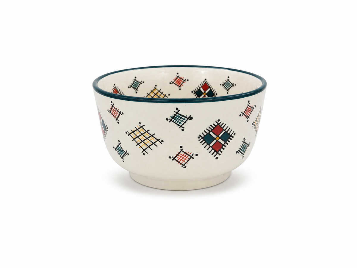 Traditional Hand-Painted Ceramic Bowl Artisan Decorative Serving Dish - M1 (09)