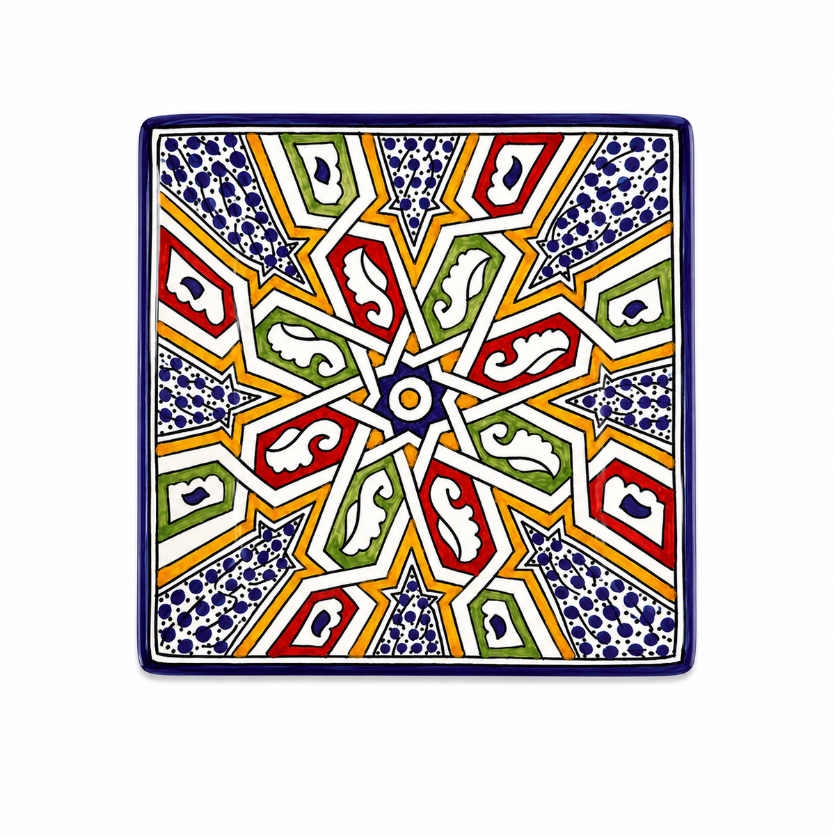 Moroccan Andalusian Handcrafted Mosaic Ceramic Serving Plate - M12
