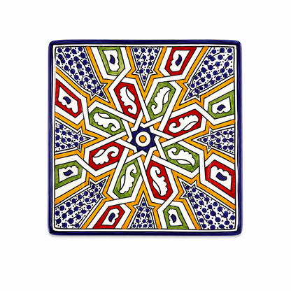 Moroccan Andalusian Handcrafted Mosaic Ceramic Serving Plate - M12