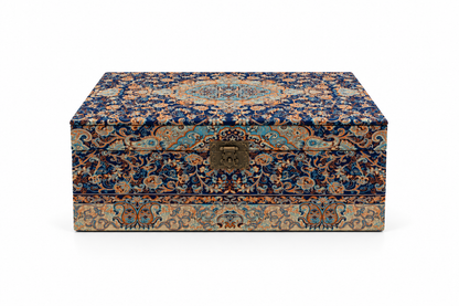 Firouzeh Royal Medallion Termeh Keepsake Storage Box - (30x50x22cm)
