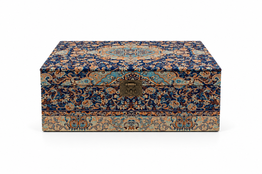 Firouzeh Royal Medallion Termeh Keepsake Storage Box - (30x50x22cm)