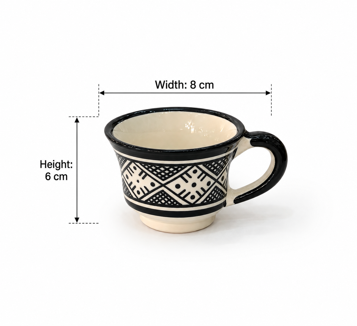 Atlas Black Heritage Moroccan Handcrafted Cup & Saucer 6pcs Set - M27