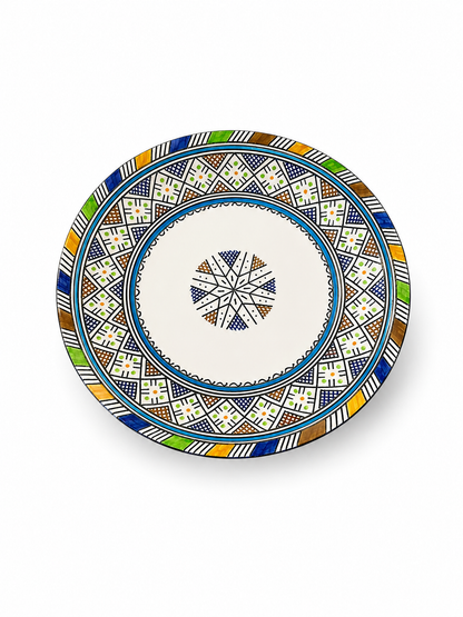 Moroccan Mosaic Ceramic Serving Plate–Handcrafted Decorative Tableware & Display Dish 26cm - M15 (02)