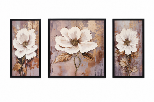 Elysian Floral Elegance Decorative Wall Art Frame - (30x65x30cm)
