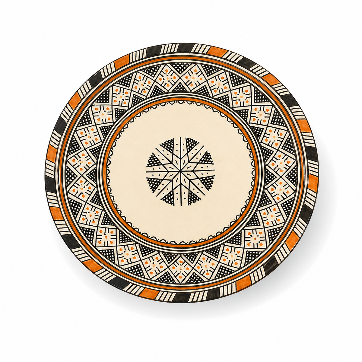 Moroccan Mosaic Ceramic Serving Plate–Handcrafted Decorative Tableware & Display Dish 26cm - M15 (02)