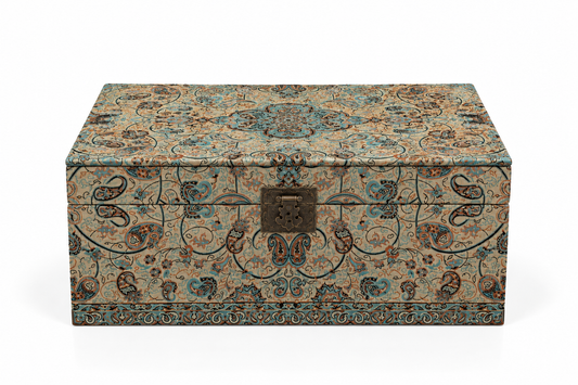 Niloufar Azure Termeh Keepsake Storage Box - (30x50x22cm)