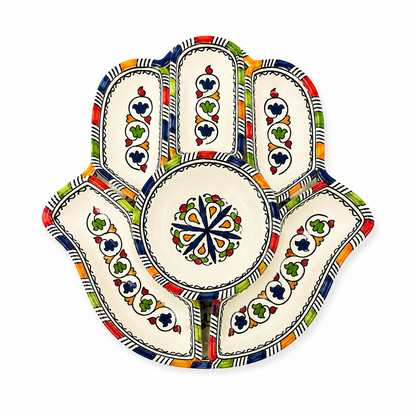 Casablanca Bloom Hamsa Ceramic Serving Tray Set - M9