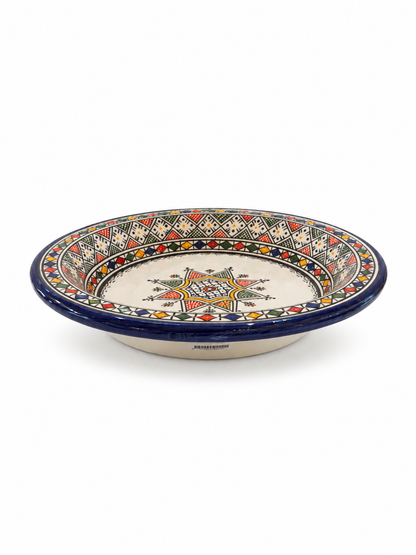 Mediterranean Heritage Moroccan Hand-Painted Ceramic Serving Plate - M4