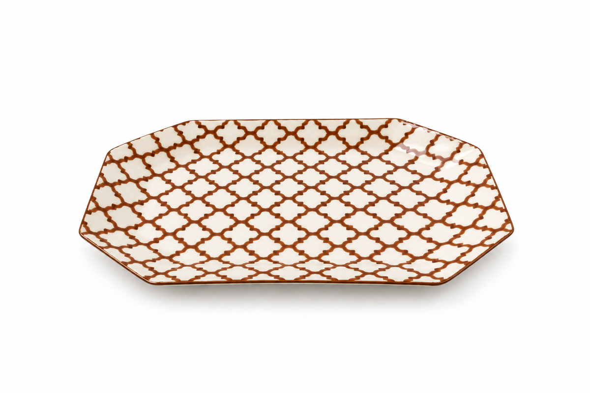 Handcrafted Octagonal Ceramic Serving Platter - M13