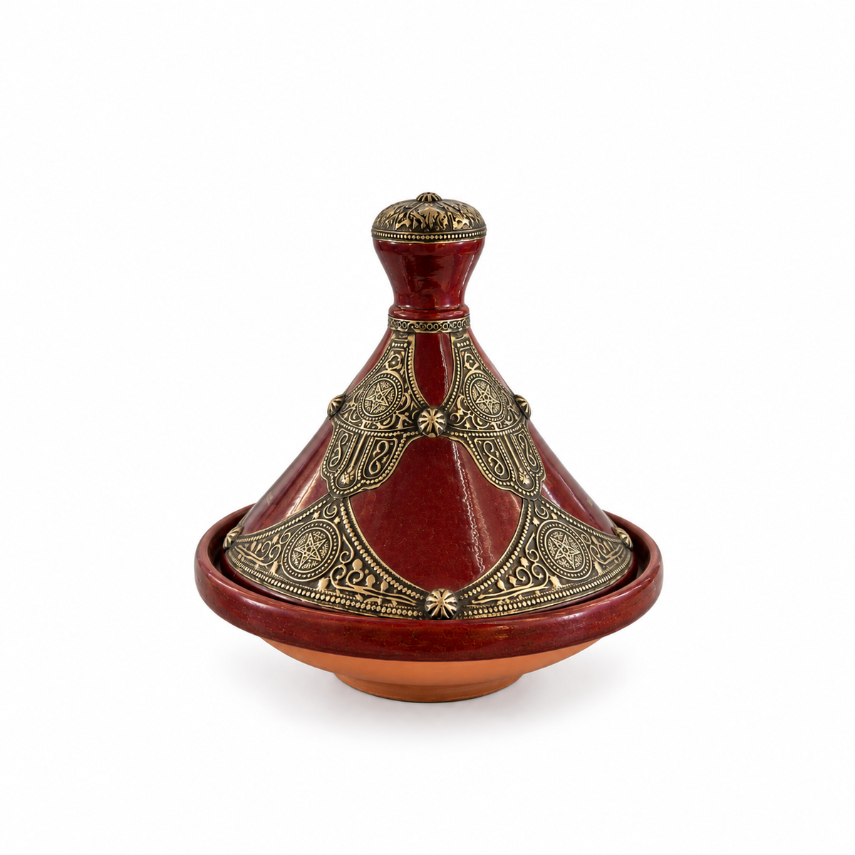 Garnet Sovereign Legacy Handcrafted Brass Tagine - (30x30cm)