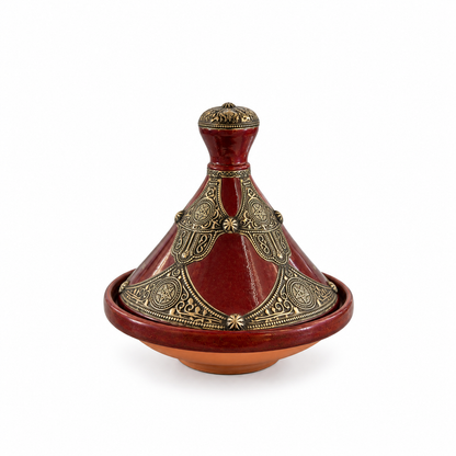 Garnet Sovereign Legacy Handcrafted Brass Tagine - (30x30cm)