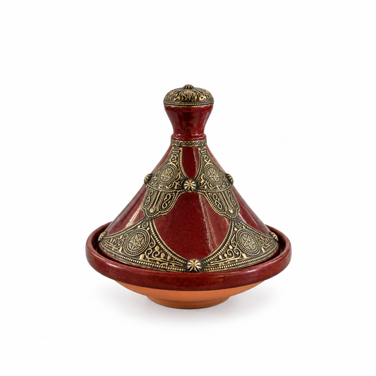 Garnet Sovereign Legacy Handcrafted Brass Tagine - (30x30cm)