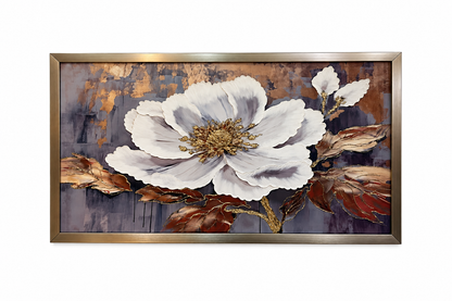 Golden Magnolia Elegance Wall Art - (65x110cm)