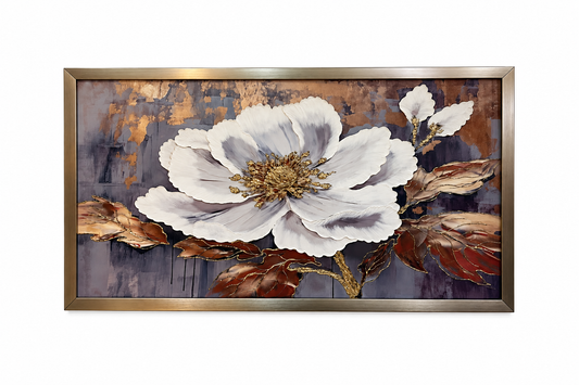 Golden Magnolia Elegance Wall Art - (65x110cm)