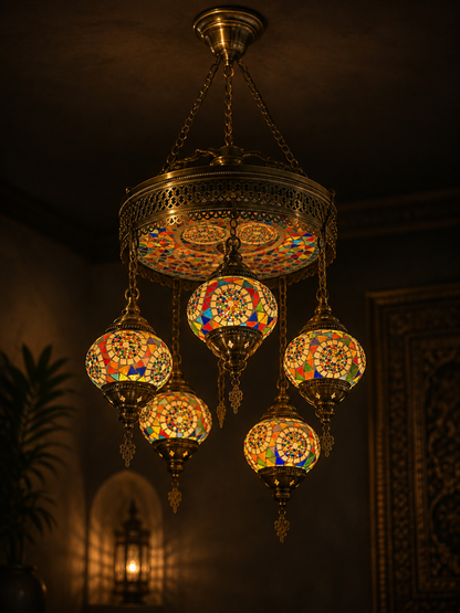Ottoman Nights Moonlit Sultan’s Chandelier - 6620-4+1