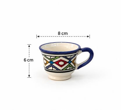 Majestic Moroccan Handcrafted Mosaic Coffee Cups & Saucer 4pcs Set - M27