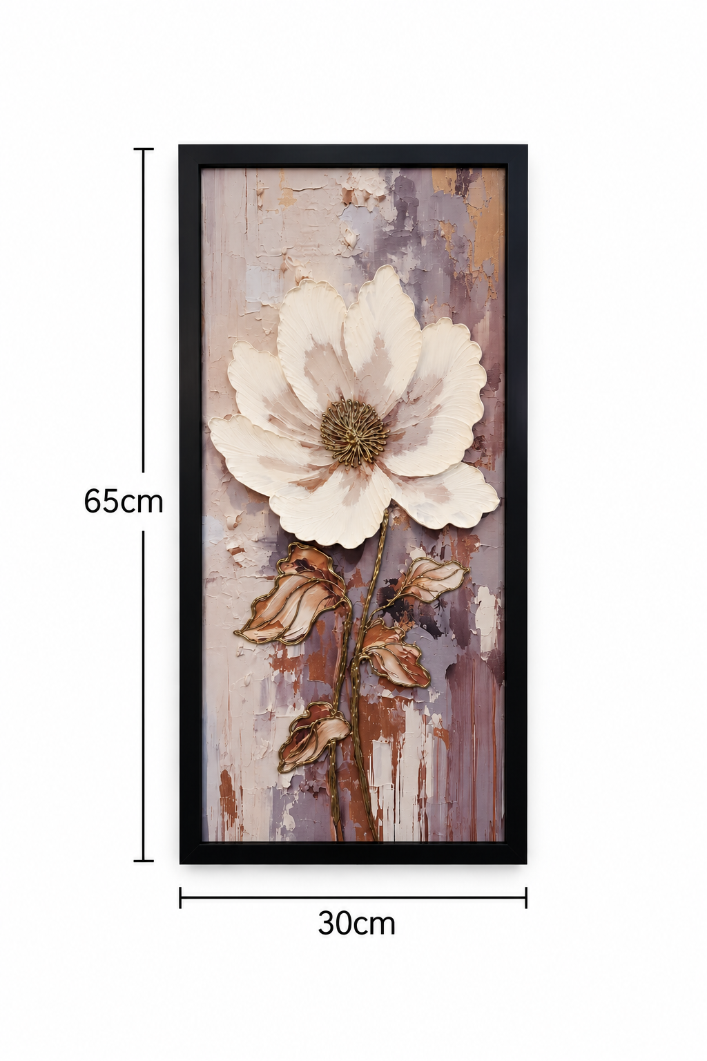 Opal Bloom Serenity Decorative Wall Art Frame - (30x65x30cm)