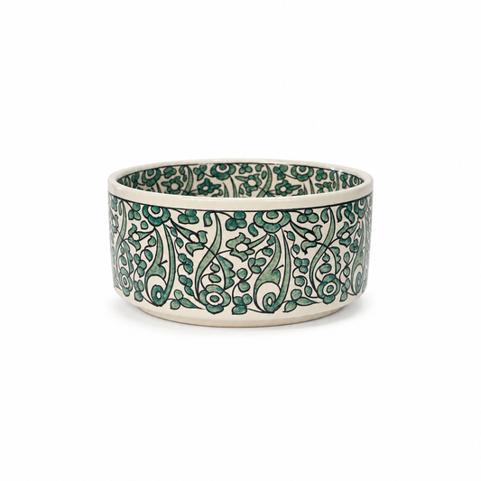 Moroccan Handcrafted Emerald Vine Artisan Basin - M39