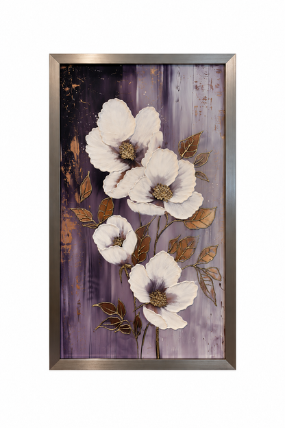 Violetta Fleur Royale Decorative Wall Art Frame - (55x95cm)