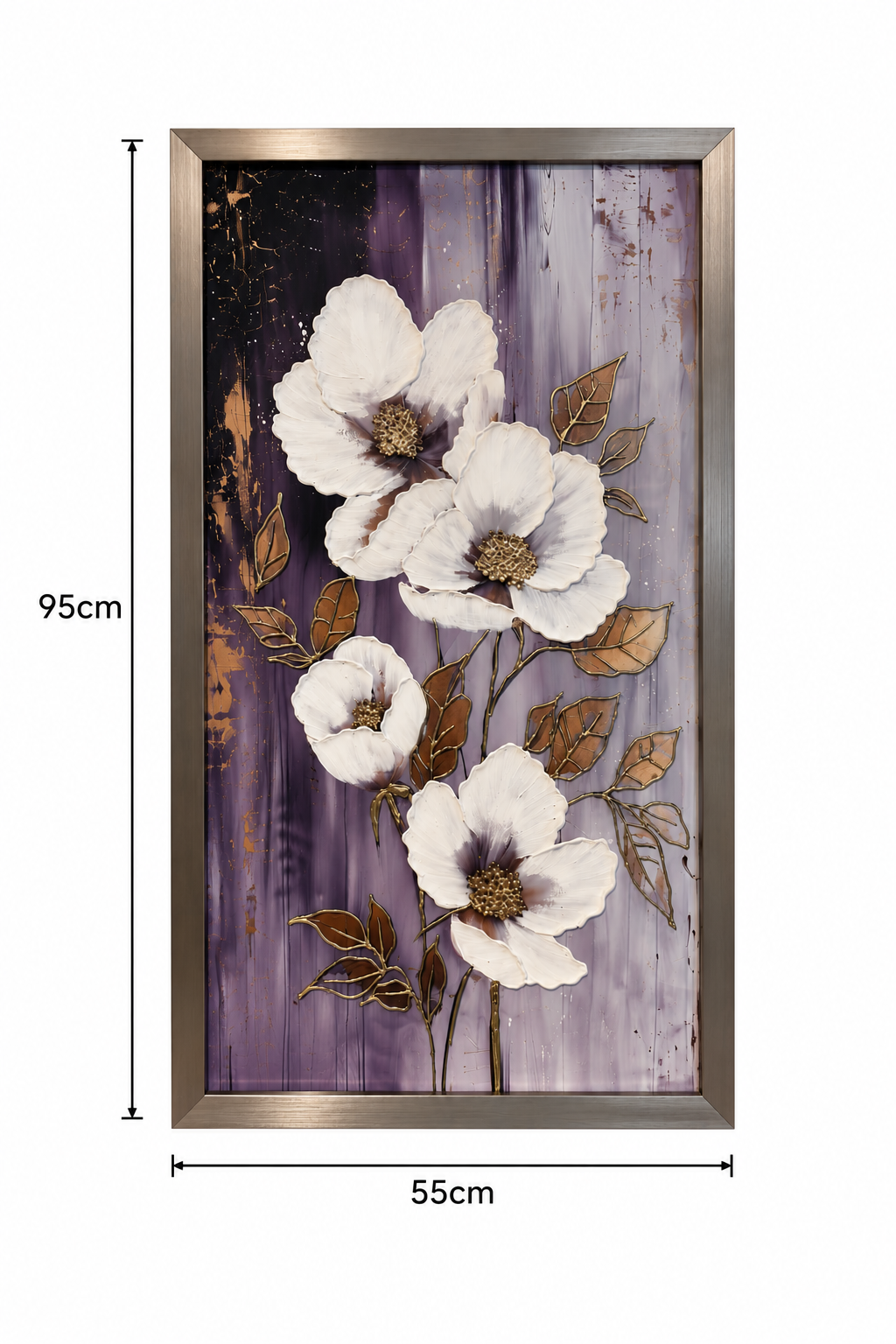 Violetta Fleur Royale Decorative Wall Art Frame - (55x95cm)