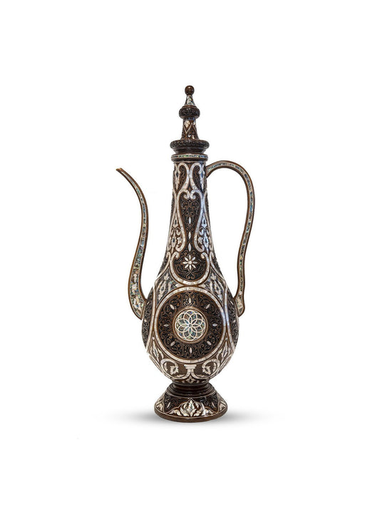 Large Wooden Dallah with MOP Inlay - Height 155cm