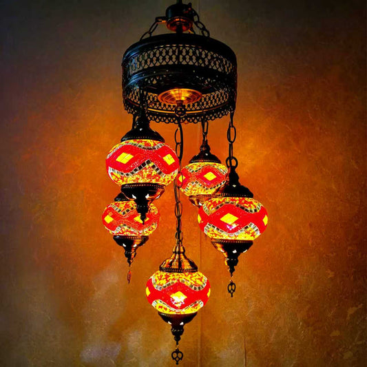 TURKISH MOSAIC GLASS  CHANDELIER