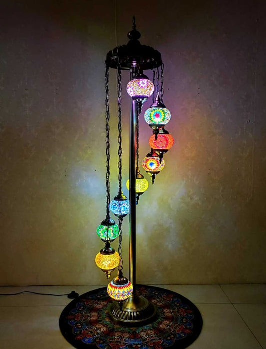 Turkish Mosaic Floor Glass Lamp - 2008-9F