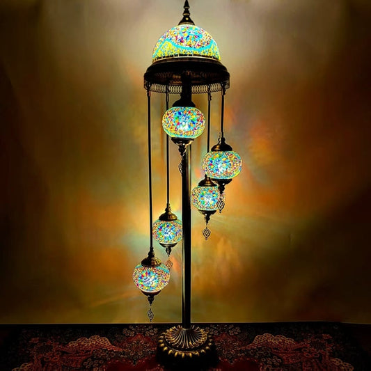 Turkish Mosaic Glass Floor Lamp - 1923-5F