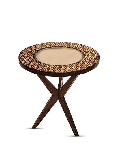ROUND COFFEE TABLE WITH THE BEAUTY OF MOTHER OF PEARL - 50 Diameter