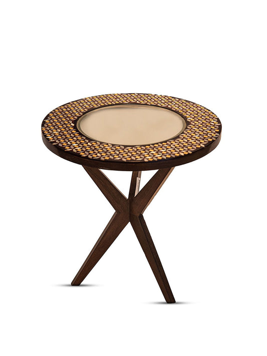 ROUND COFFEE TABLE WITH THE BEAUTY OF MOTHER OF PEARL - 50 Diameter