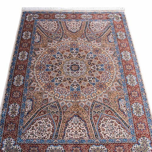 Qum Celestial Dome Persian Silk Carpet (160*230) - SB817