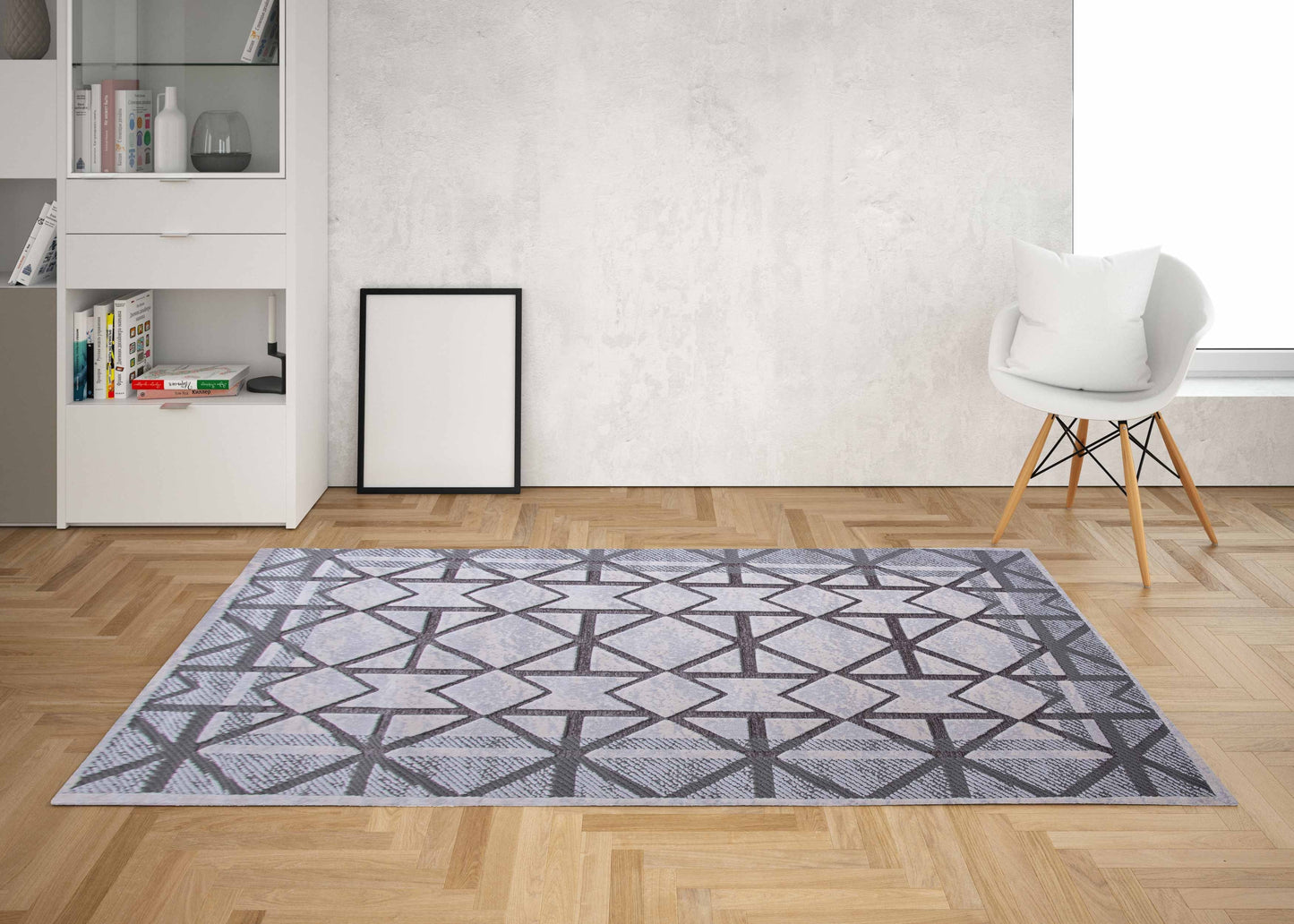 Contemporary Charcoal Mosaic Carpet