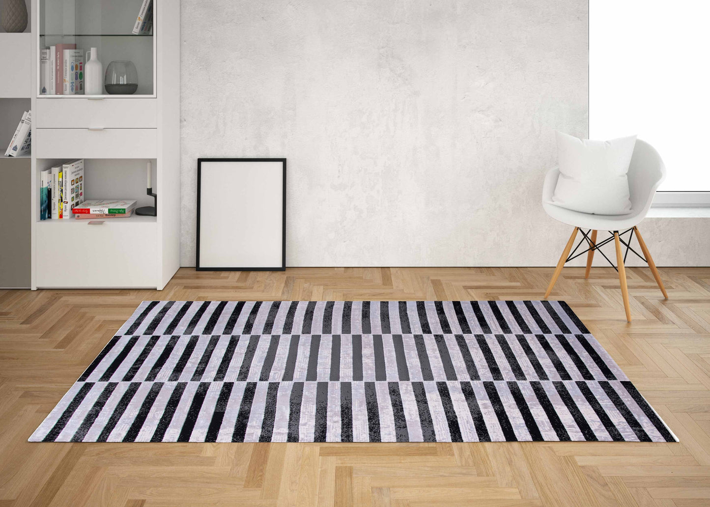 Graphite Lines Modern Carpet