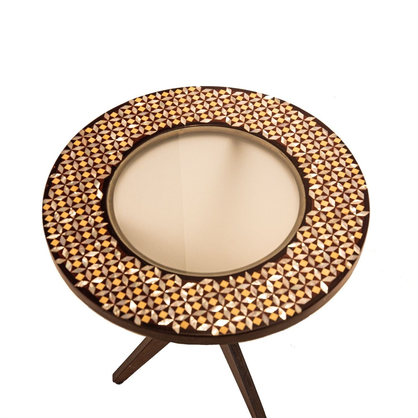 ROUND COFFEE TABLE WITH THE BEAUTY OF MOTHER OF PEARL - 50 Diameter