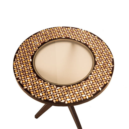 ROUND COFFEE TABLE WITH THE BEAUTY OF MOTHER OF PEARL - 50 Diameter