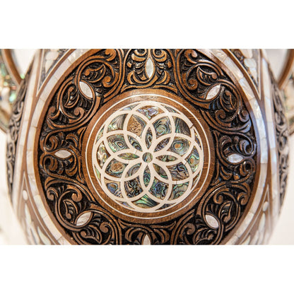 Large Wooden Dallah with MOP Inlay - Height 155cm