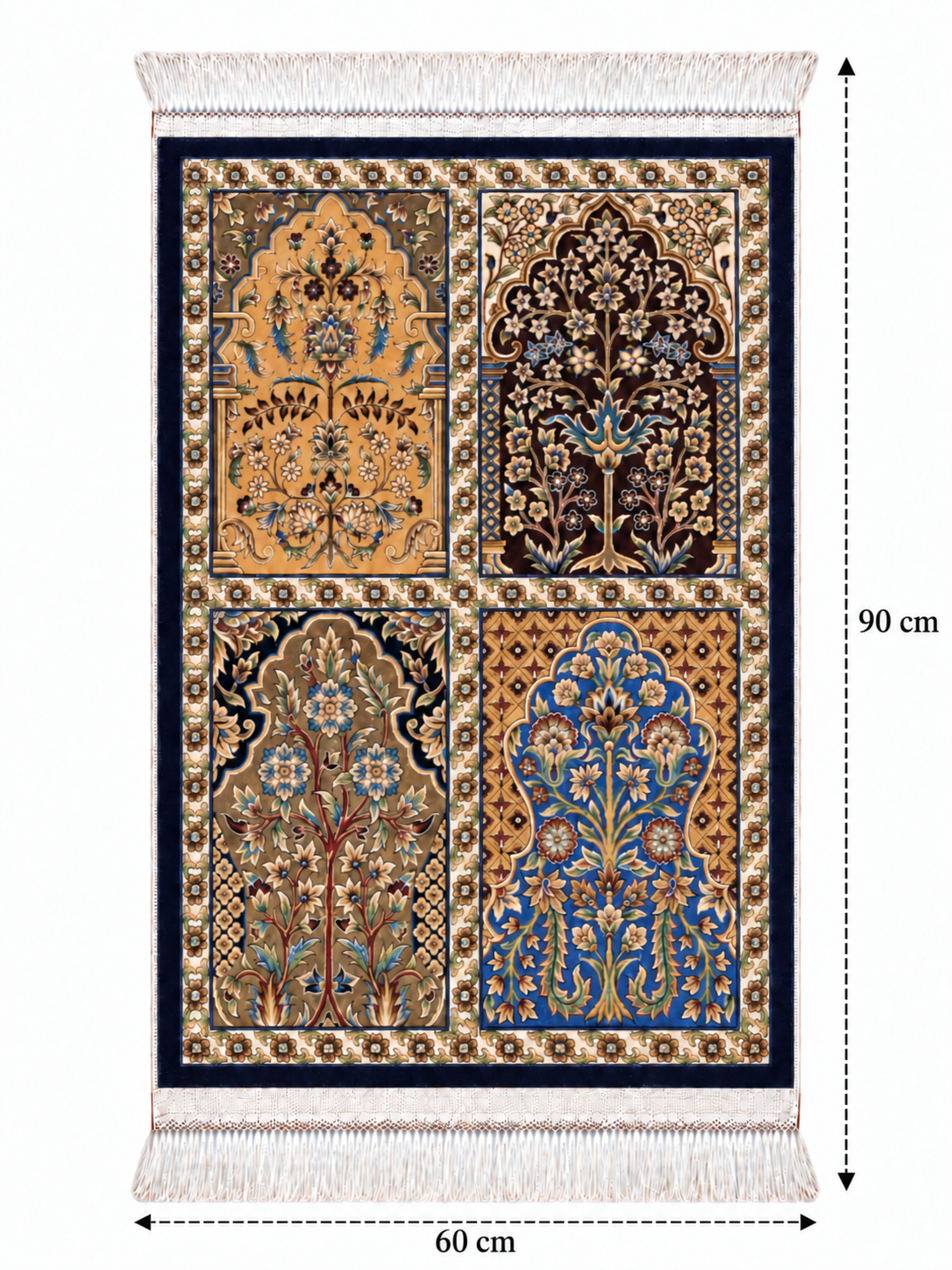 Four Seasons Garden Silk Carpet 60x90cm