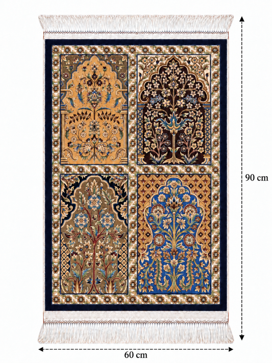 Four Seasons Garden Silk Carpet 60x90cm