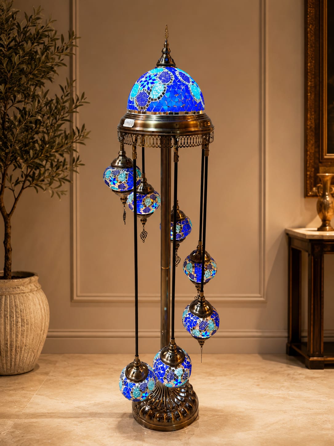 Turkish Mosaic Glass Floor Lamp - 1923-7F