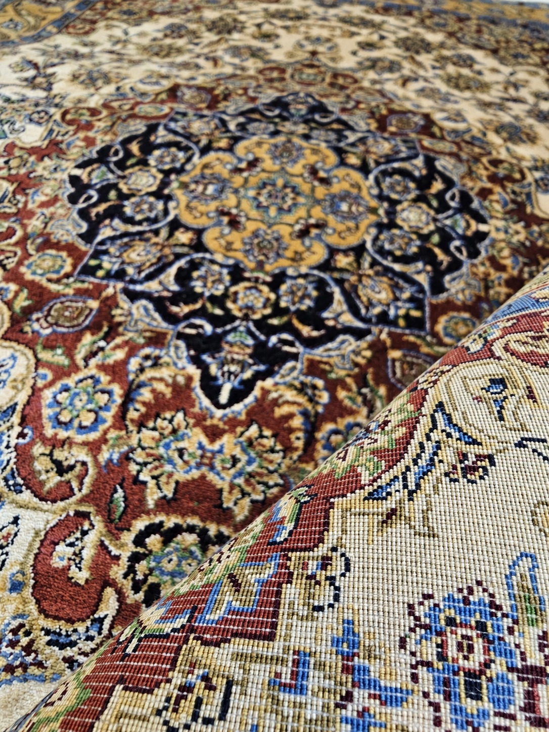 Imperial Medallion Persian Silk Carpet 60x90cm