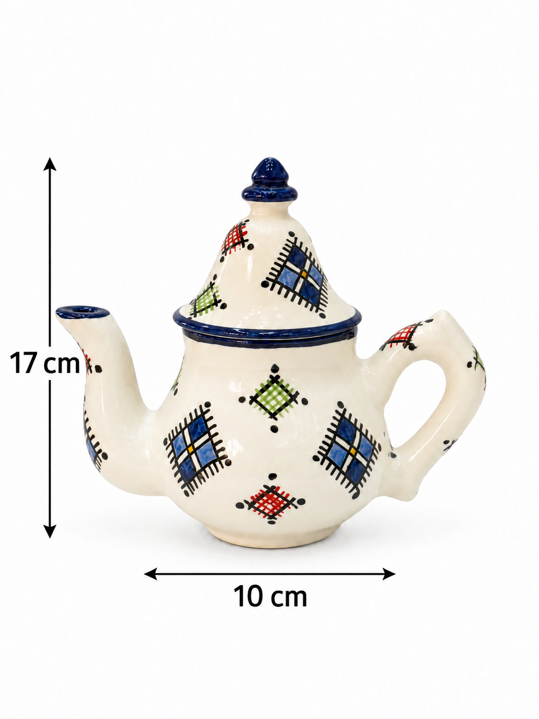 Handcrafted Moroccan Atlas Ceramic Teapot - N1 M28(Ds03)