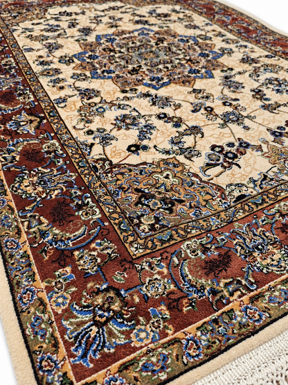 Persian Imperial Rosette Silk Carpet 60x90cm